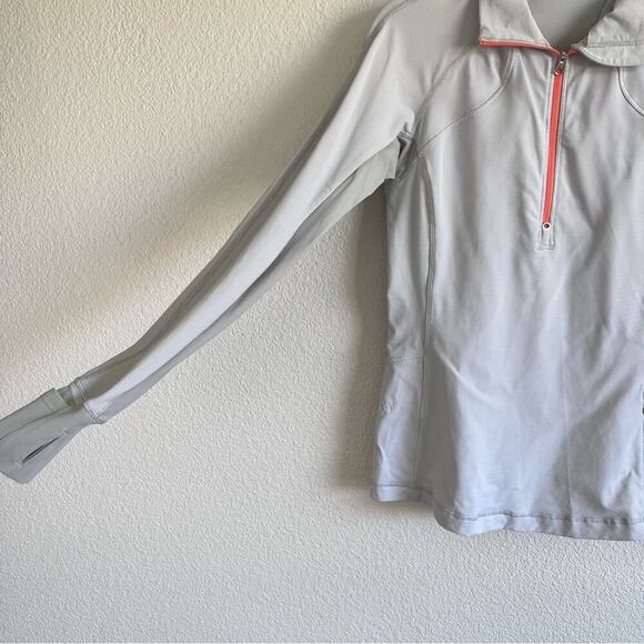 Lululemon Race With Grace 1/2 Zip II Wee Stripe White Silver Spoon - Picture 4 of 14